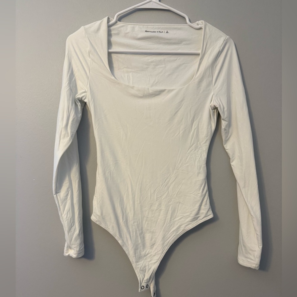 Abercrombie & Fitch Cream Square Neck Bodysuit